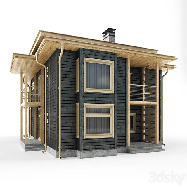 House Architecture Building bar wooden 3dsMax Model
