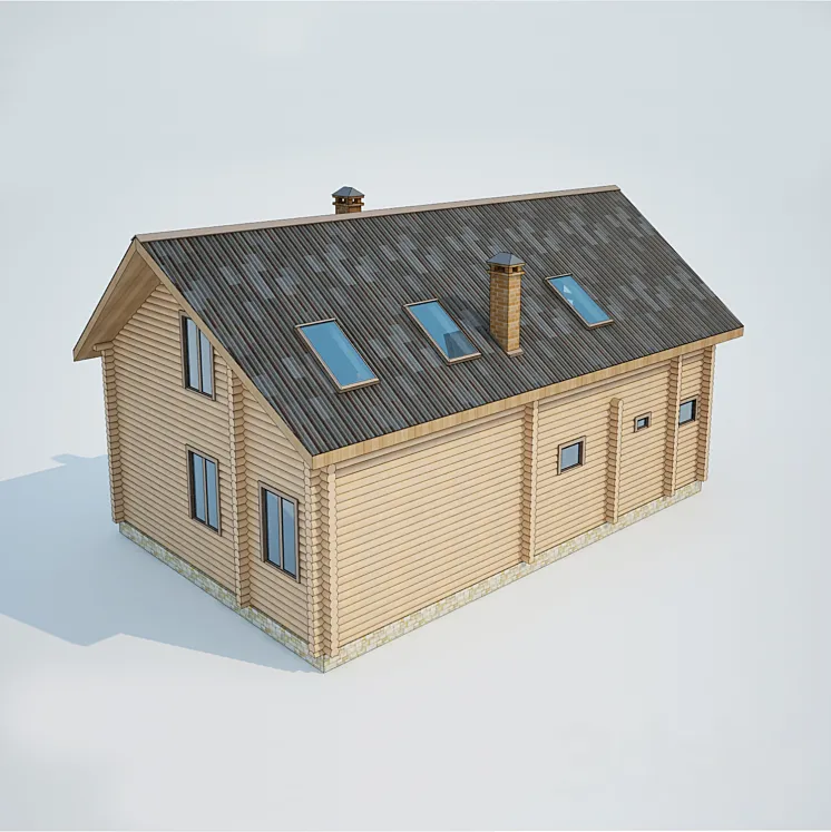 House log 3DS Max