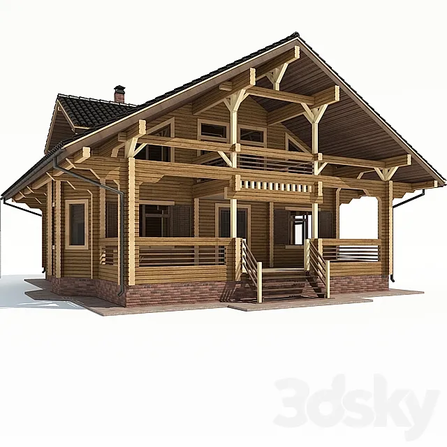 House. Timber. 3ds Max