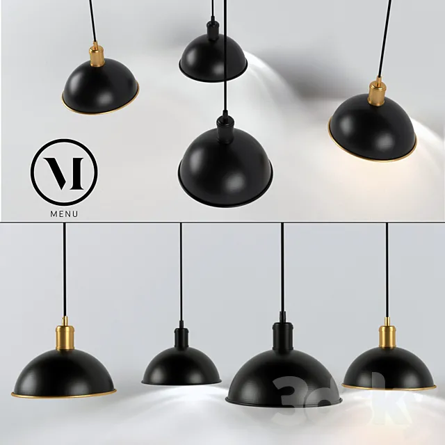 Hubert Pendant Tribeca by Soren Rose Menu _ Ceiling lamp black & bronze 3ds Max