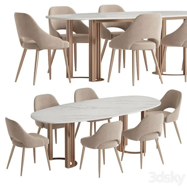 Hudkoff Lord Aero chair Dining set 3dsMax Model