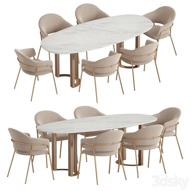 Hudkoff Lord table Gloria chair 3dsMax Model