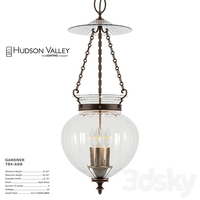 Hudson Valley Lighting GARDNER 784-AGB 3DS Max Model