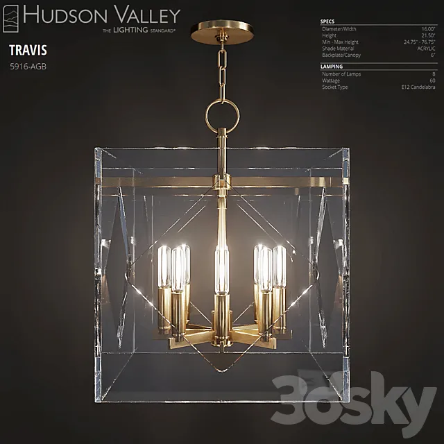 Hudson Valley TRAVIS 5916-AGB 3DS Max Model