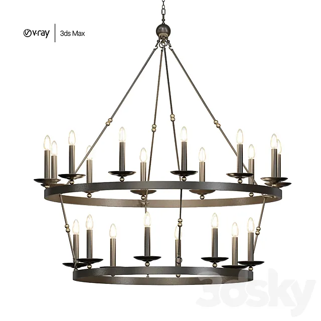 Hudson_Valley_Allendale_Double_Chandelier 3ds Max