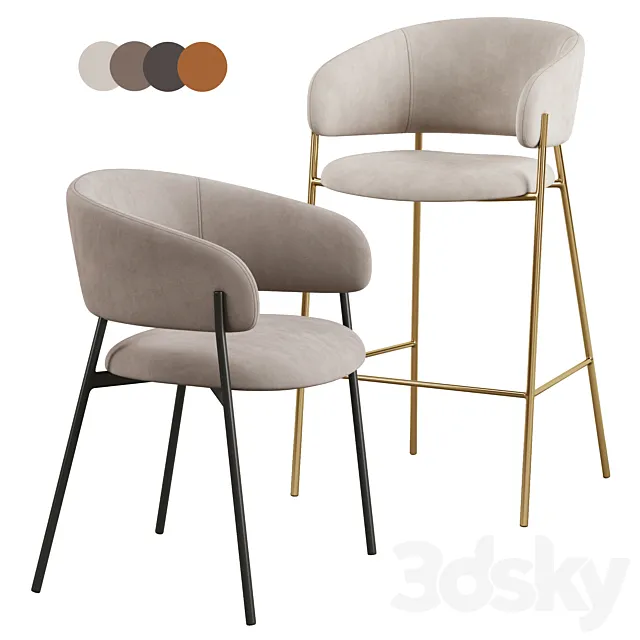 Hug Bar Stool 3DS Max Model