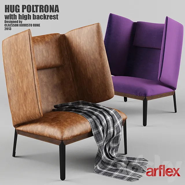 HUG POLTRONA with high backrest 3DS Max Model