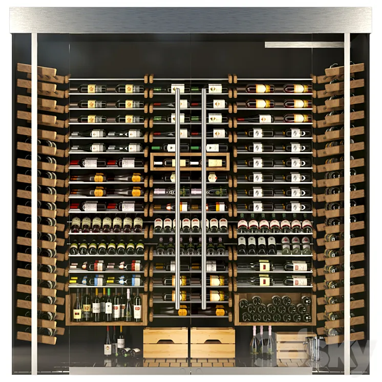Huge wine rack. Wine 3DS Max