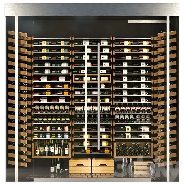 Huge wine rack. Wine 3DSMax File