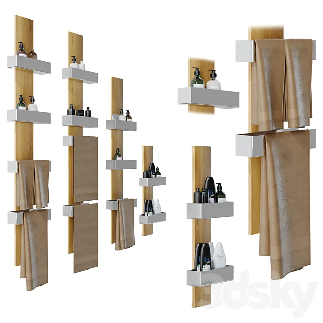Hülsta. Bath shelves and towel holder. 3ds Max