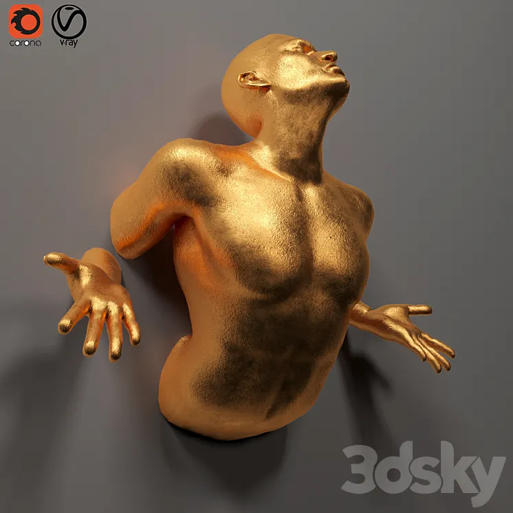 human sculpture_wall art_01 3DS Max Model