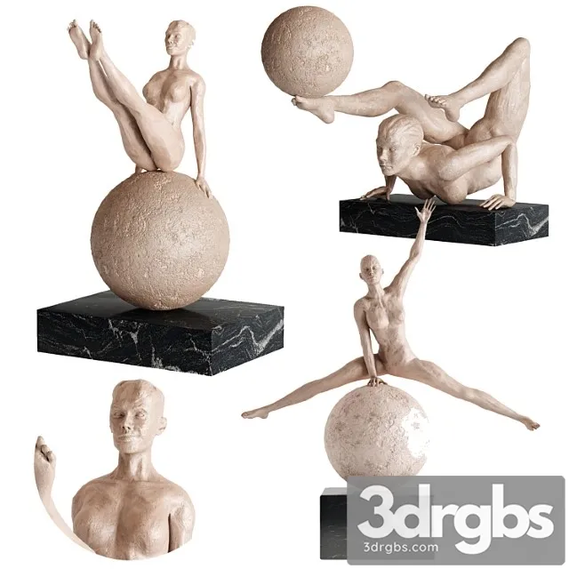 Human sculptures 12(girls with balls)