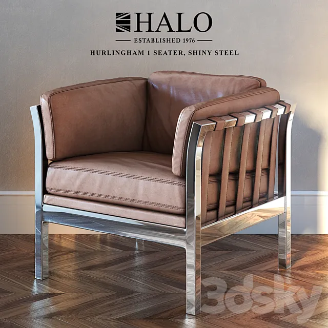 HURLINGHAM 1 SEATER SHINY STEEL Halo est. 1976 3DS Max Model