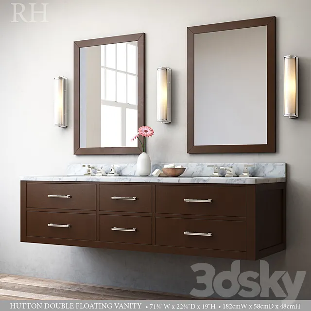 HUTTON DOUBLE FLOATING VANITY 3ds Max