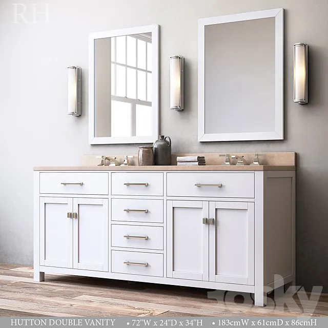 HUTTON DOUBLE VANITY 3DS Max Model