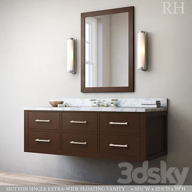 HUTTON SINGLE EXTRA-WIDE FLOATING VANITY 3ds Max