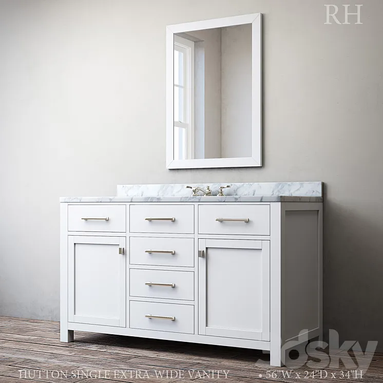 HUTTON SINGLE EXTRA-WIDE VANITY 3DS Max