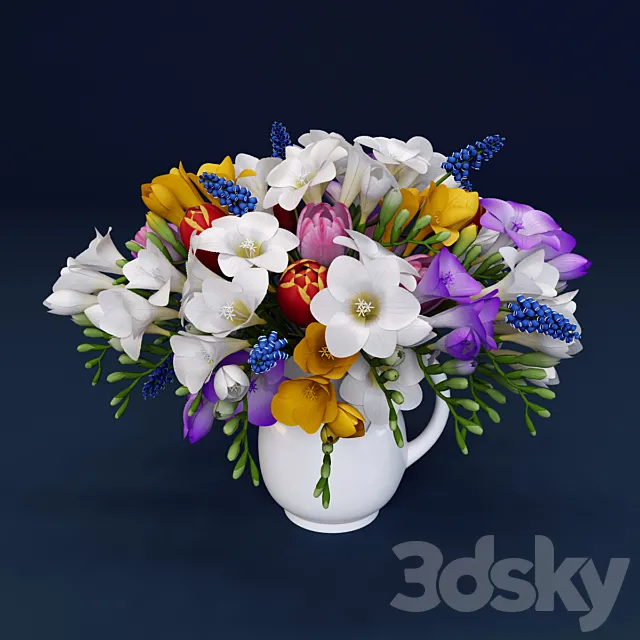 Hyacinth Freesia tulips 3DS Max Model