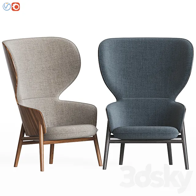Hygge High Back Rocking Chair 3ds Max