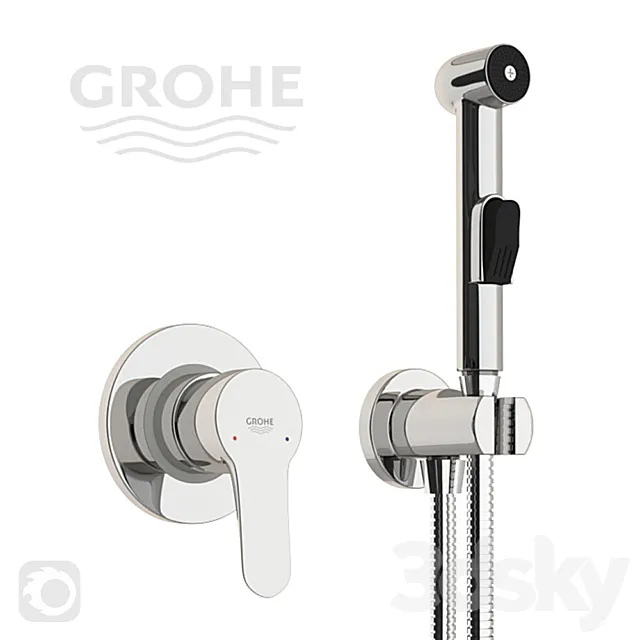 Hygienic shower Grohe BauEdge 28343007 3DSMax File