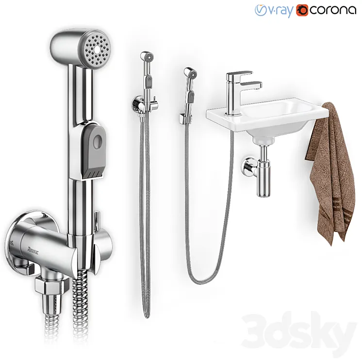 Hygienic shower with washbasin Ravak 3DS Max