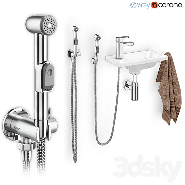 Hygienic shower with washbasin Ravak 3DSMax File
