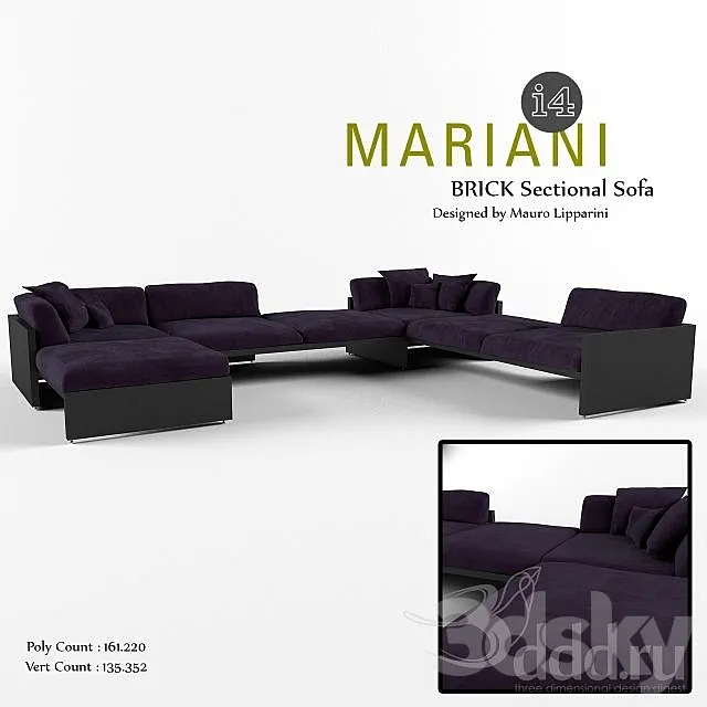 I 4 Mariani – Brick Sectional Sofa 3DS Max Model