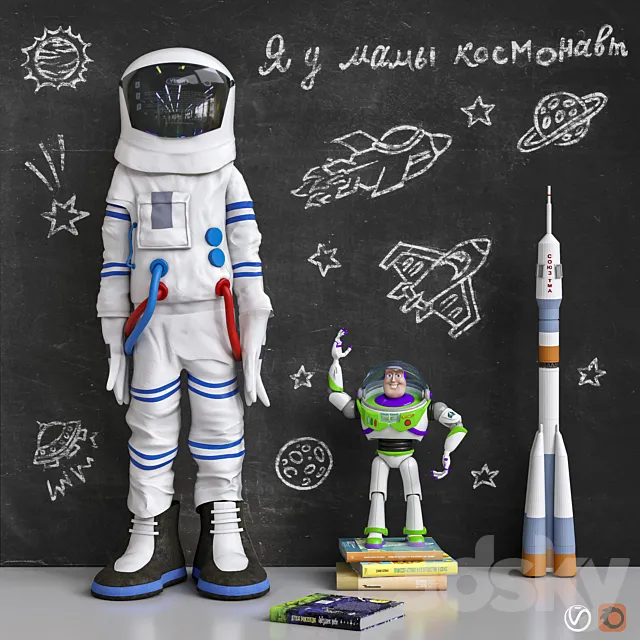 “I have a cosmonaut at my mother” 3ds Max