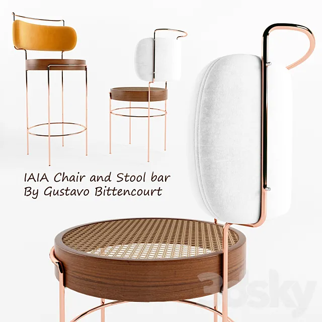 Iaia chair & Stool bar 3DS Max Model