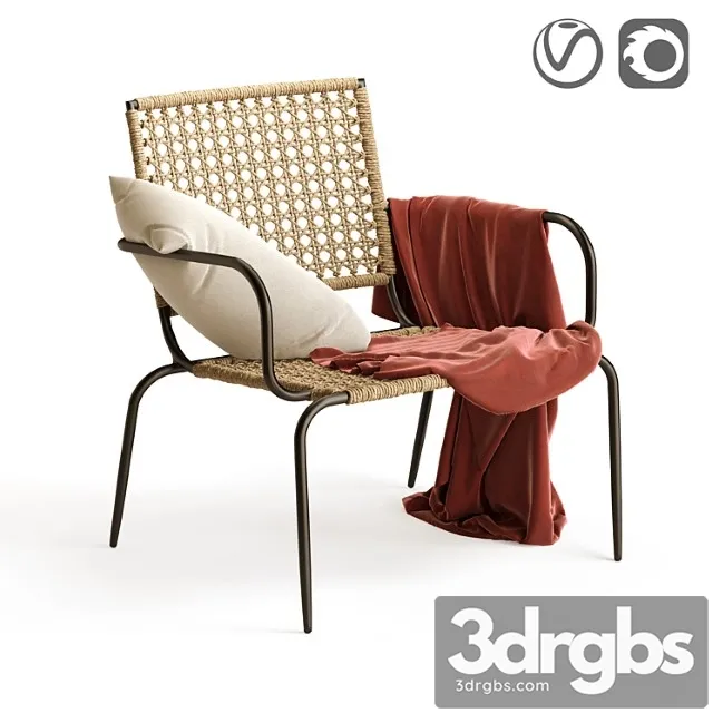 Ibiza Garden Chair Made of Metal and Braided Rope 3dsmax Download
