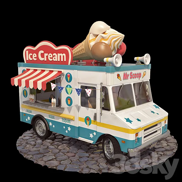 Ice-cream truck 3DS Max Model