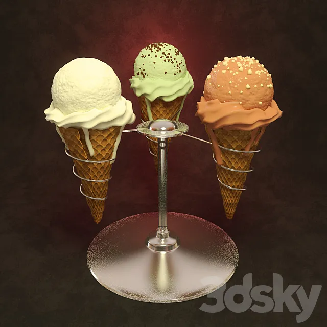 Ice cream with Stand 3DS Max Model