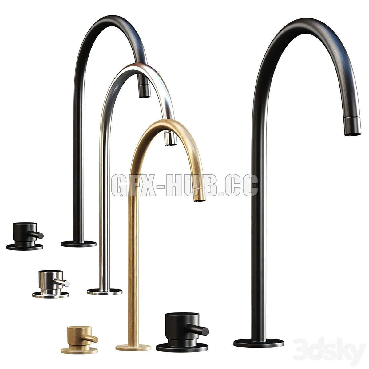 Iconico mixer A-LE23 Metal bathroom mixer 3dsMax Model