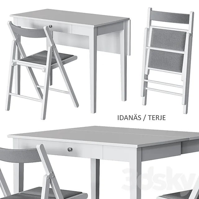 IDANÄS _ TERJE IKEA table and chairs 3ds Max