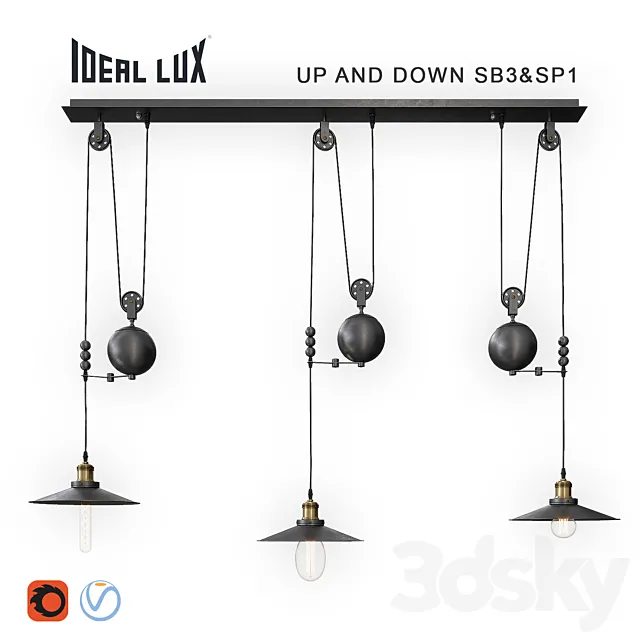 Ideal Lux Up and Down SB3 & SP1 3ds Max