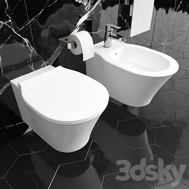 Ideal Standard Connect Air WC and Bidet 3DS Max Model