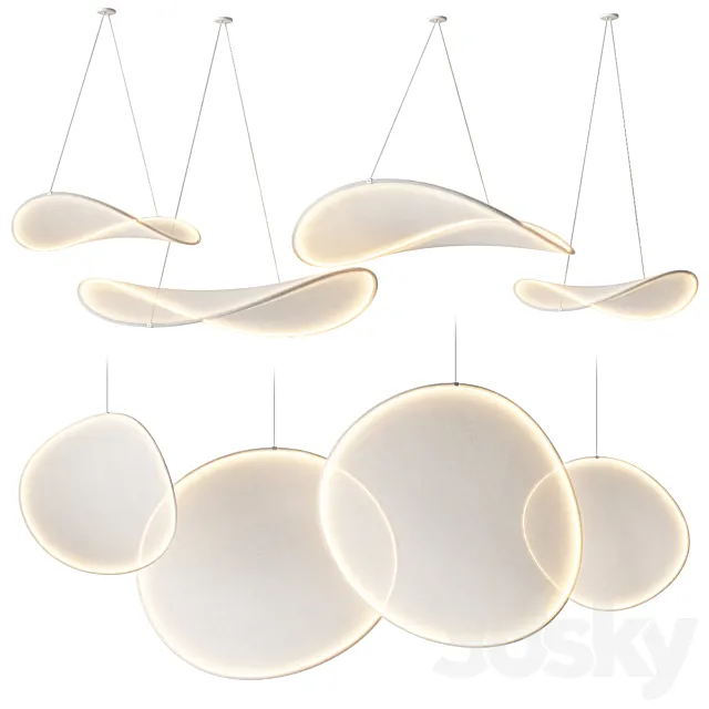 IIII 09 LED fabric pendant lamps 3ds Max