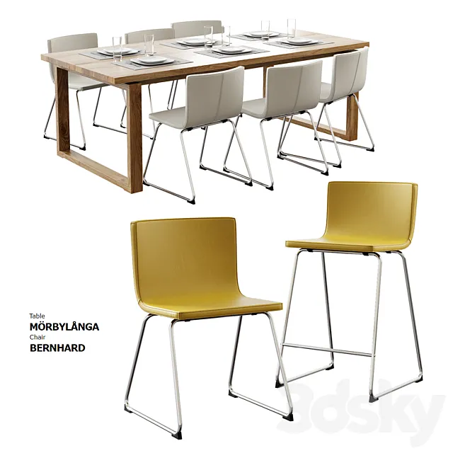 Ikea _ Morbylanga Table + Bernhard Chair 3DSMax File