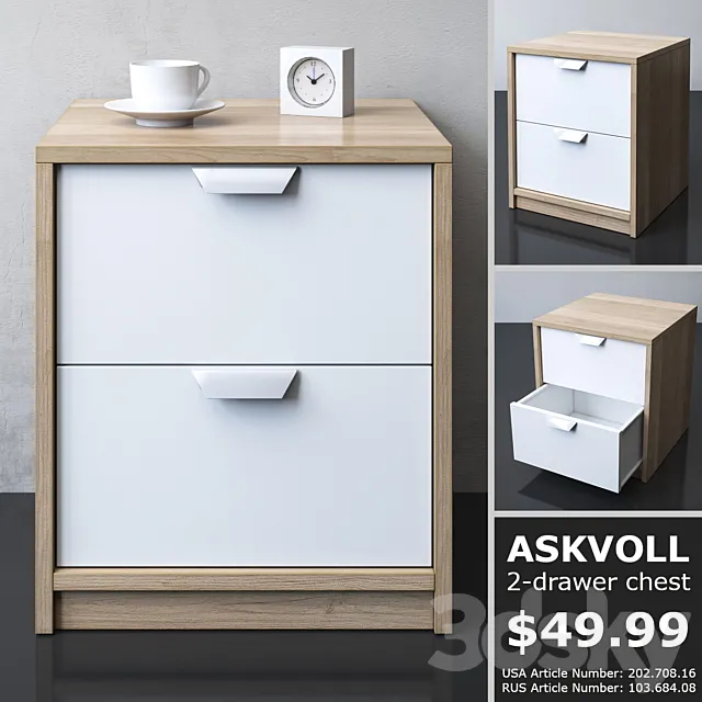 IKEA ASKVOLL 2-drawer chest 3DSMax File