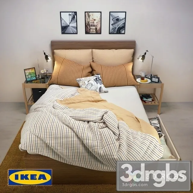 Ikea Bed Set 01 3dsmax Download