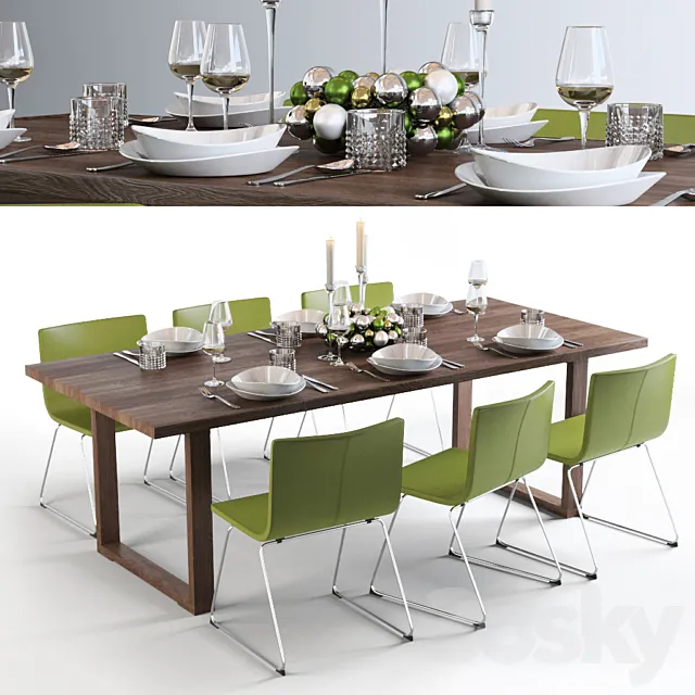 Ikea Bernhard MÖRBYLÅNGA dining set 3ds Max