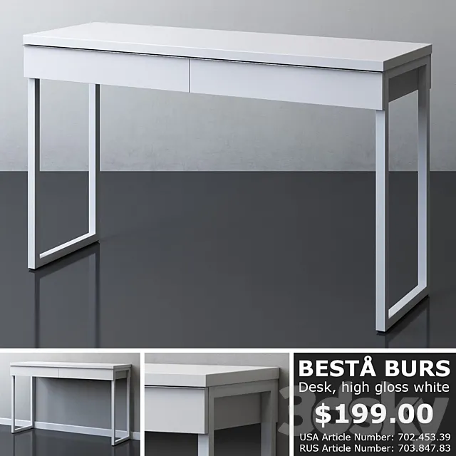 IKEA BESTA BURS Desk 3DS Max Model