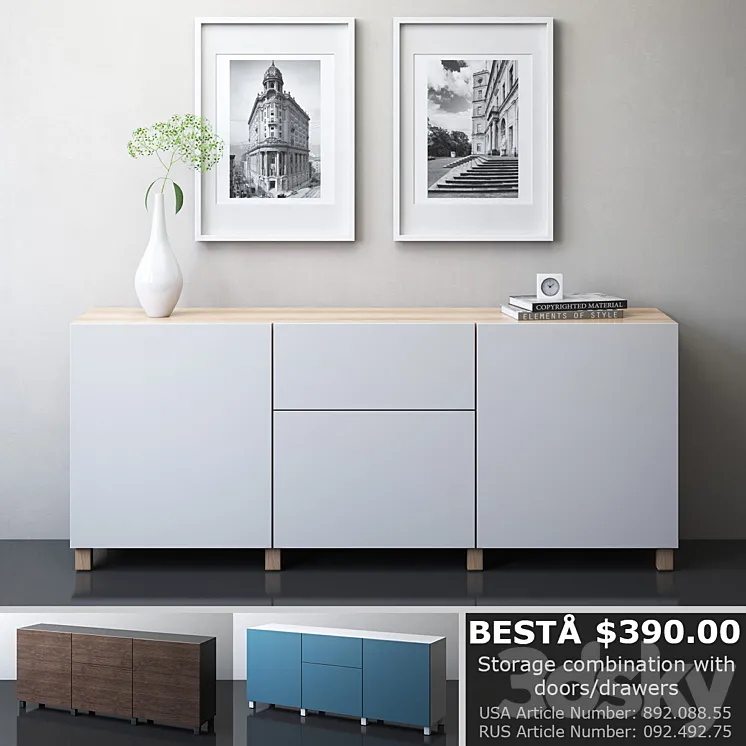 IKEA BESTA Storage combination with drawers 3DS Max