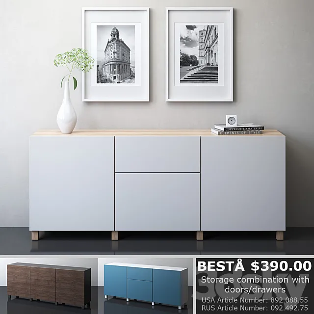 IKEA BESTA Storage combination with drawers 3DSMax File