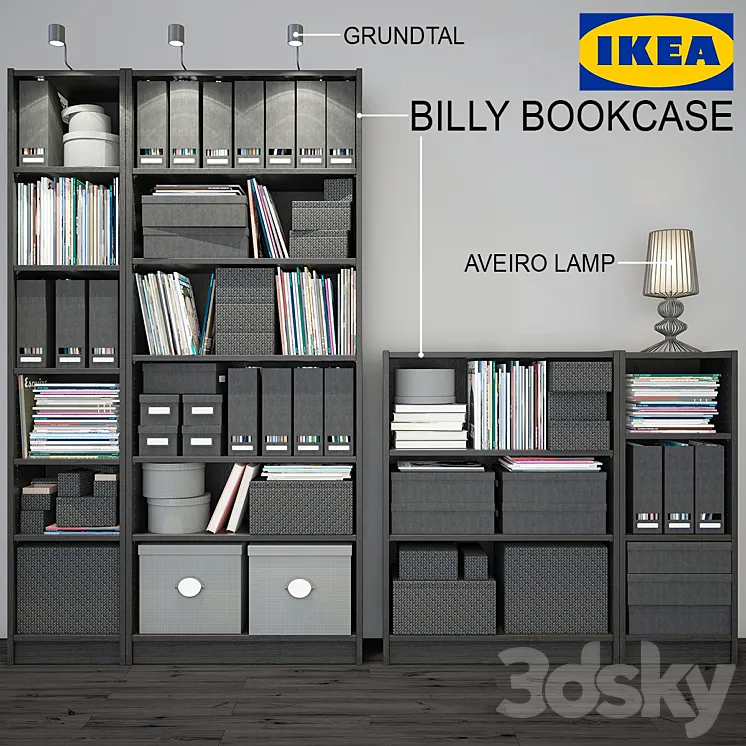 IKEA Billy Bookcase black 3DS Max