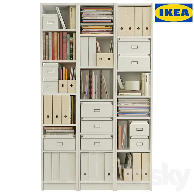 IKEA Billy Bookcase white 3DSMax File