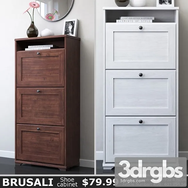 Ikea brusali shoe cabinet 2 3dsmax Download