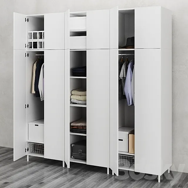 IKEA Combination Wardrobe OPHUS 3DS Max Model