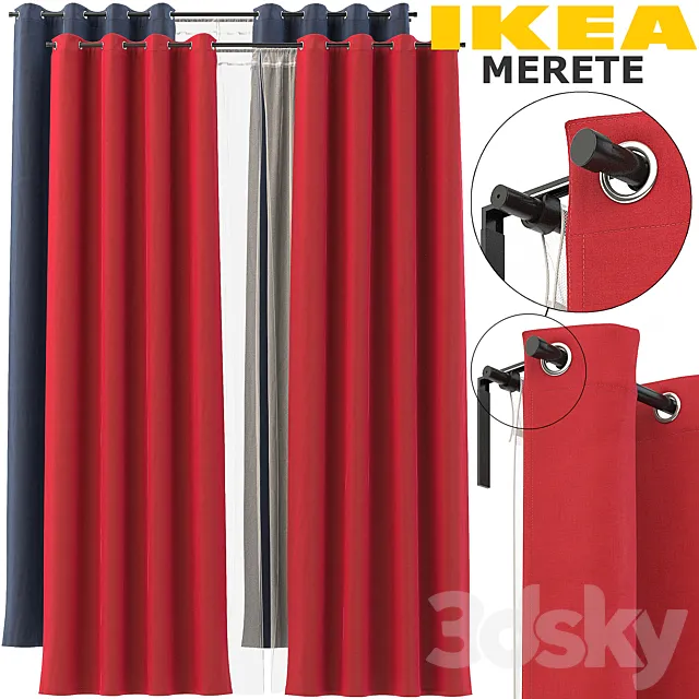 IKEA CURTAINS (MERETE REKKA) 3DS Max Model