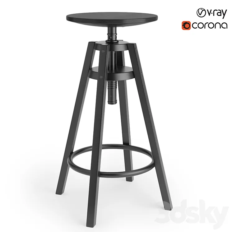 Ikea dalfred bar stool 3DS Max